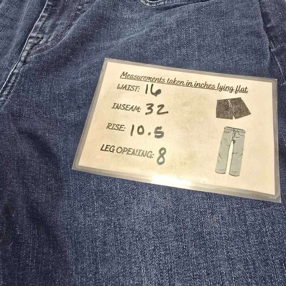7 For All Mankind Austyn Squiggle Jeans Mens 32 Dark Lago Blue Straight Designer